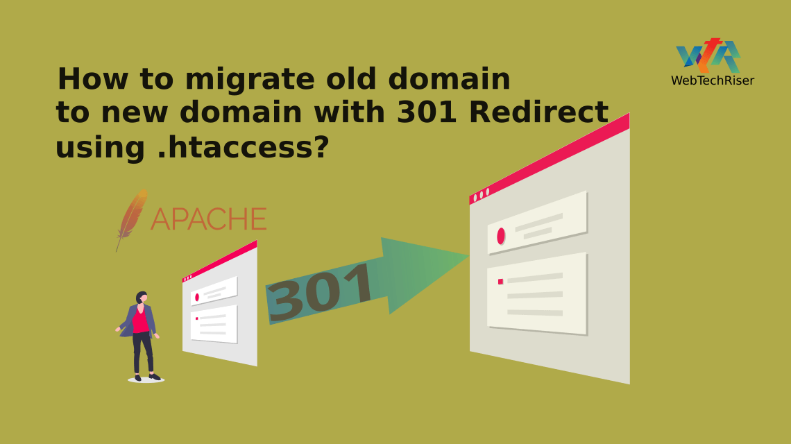 Migrate old domain to new domain using 301 redirect