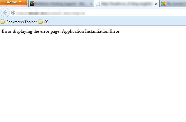 Error: Error displaying the error page: Application Instantiation Error