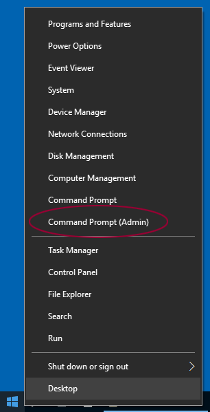Command prompt (Admin)