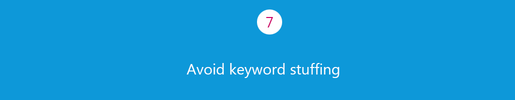 Avoid keyword stuffing