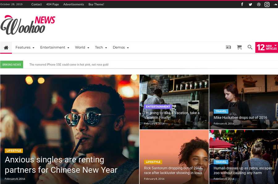 WordPress Newspaper Theme - Woohoo