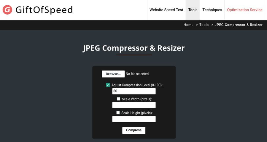 Image Optimization Tools - GiftOfSpeed
