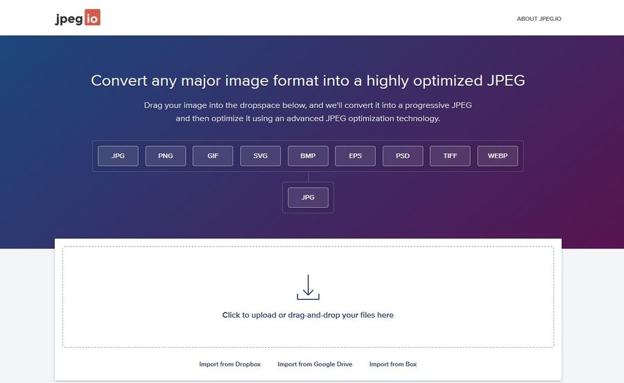 Image Optimization Tools - JPEG.io