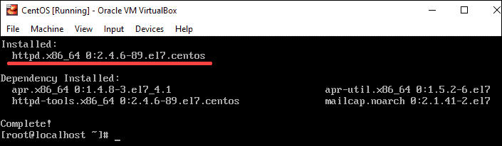 Apache on Centos installed