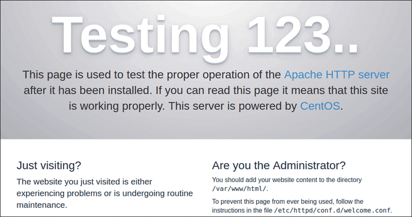 Apache server ready on CentOS