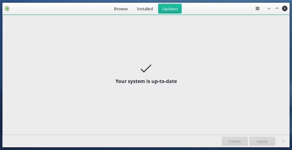 Manjaro message: Your system is up-to-date.