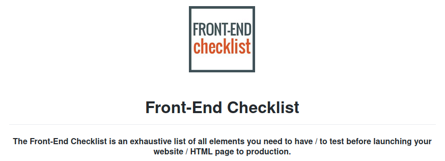 Front-end Checklist