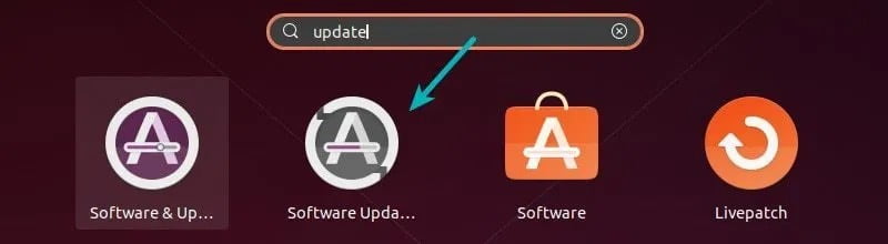 Open "Software Updater"