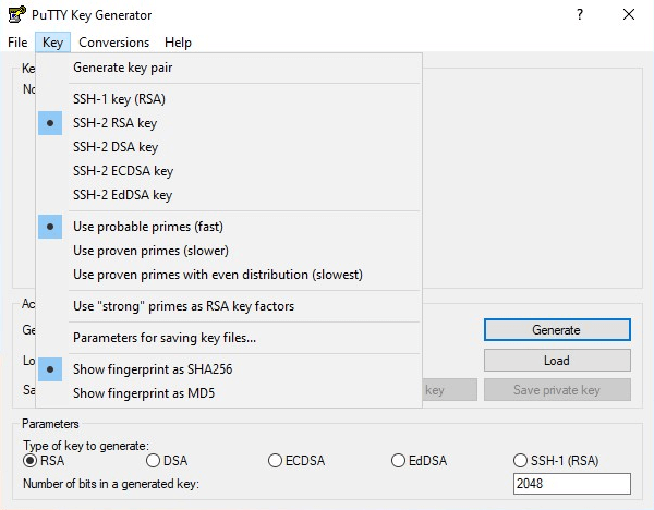 PuTTY Key Generator