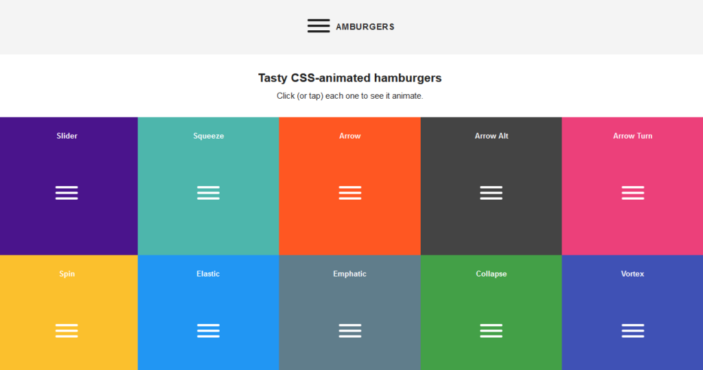 Animated Hamburger Menus