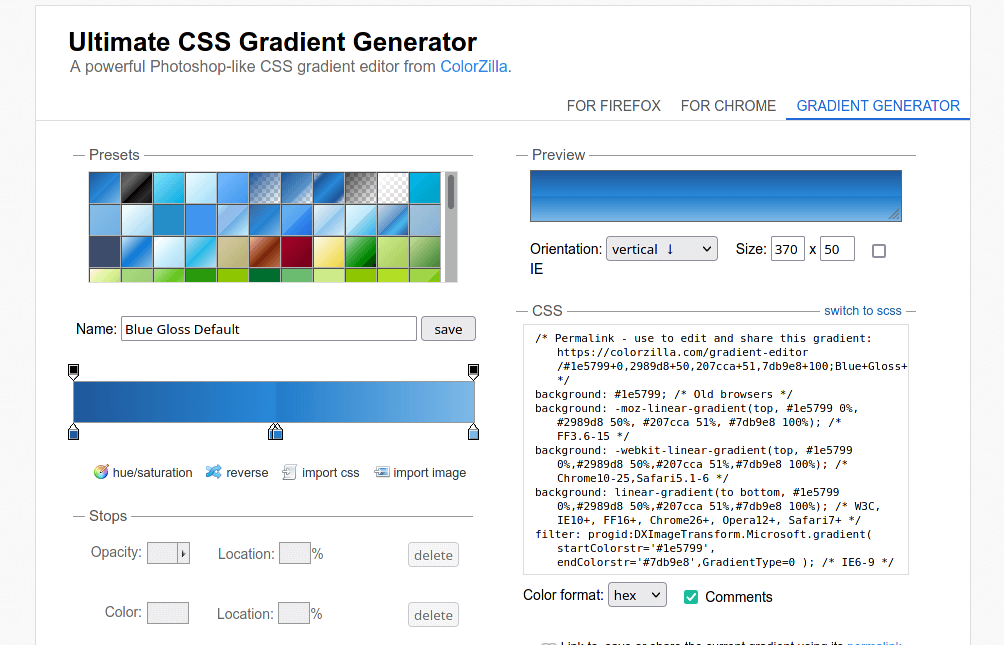 ColorZilla Gradients