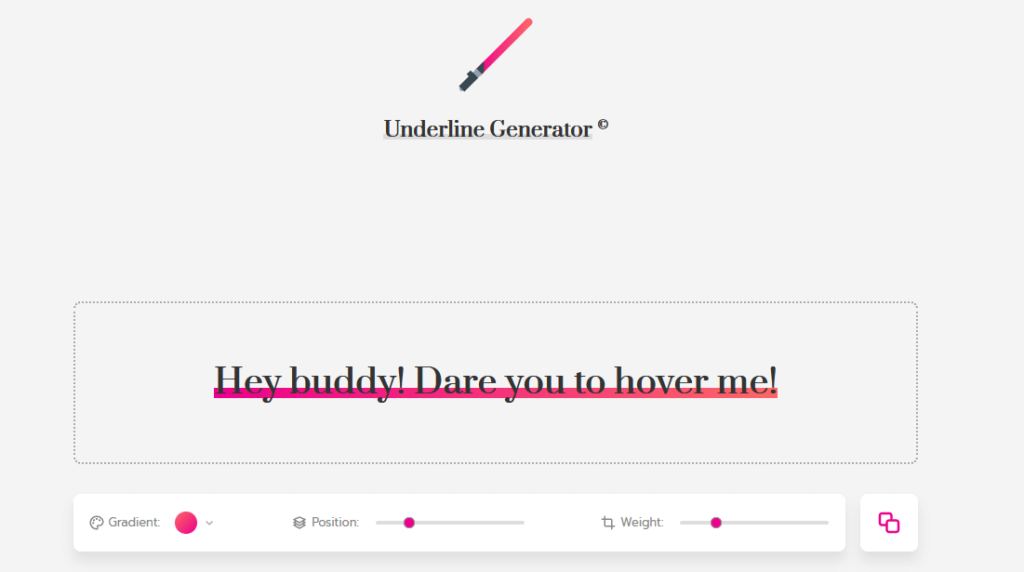 Underline generators
