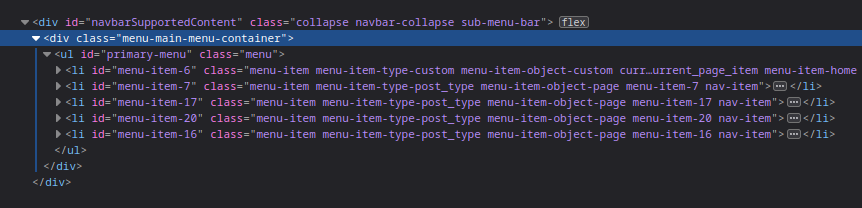 by default, the menu will be wrapped in a <div> container.