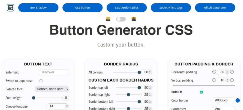 New Generation of CSS and HTML Button Generator