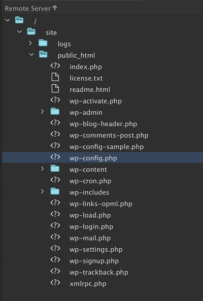 Edit wp-config.file